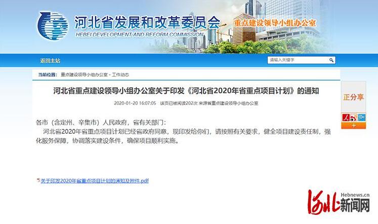 2020年河北省重點(diǎn)項(xiàng)目計(jì)劃發(fā)布